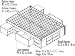 Inter Link Kiefer Massivholz Funktionsbett Mit Schubladen Und Nachttisch -Mytoys Home Store 7516917 05