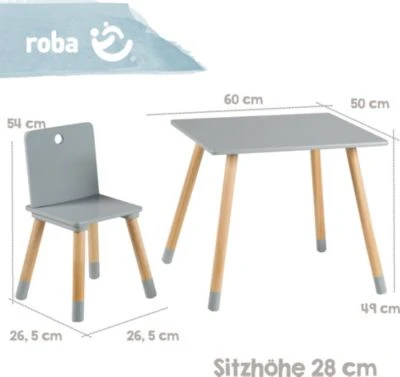 Roba Kindersitzgruppe, Grau/natur, 3-tlg. 8 Roba Kindersitzgruppe, Grau/natur, 3-tlg. – Bild 6