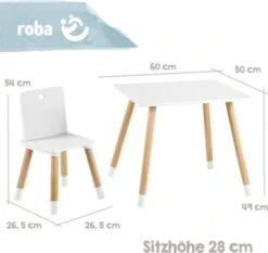 Roba Kindersitzgruppe, Weiß/natur, 3-tlg. 11 Roba Kindersitzgruppe, Weiß/natur, 3-tlg. -Mytoys Home Store 8831913 05