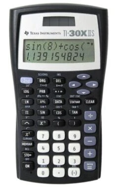 Texas Instruments 30 X II Schulrechner, 2-zeilig, Solarbetrieb